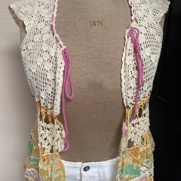 Free People Boho Crochet Top/Vest-Unique! - Picture 7 of 10